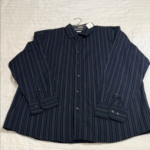 Calvin Klein Dark Blue Pinstripe Dress Shirt